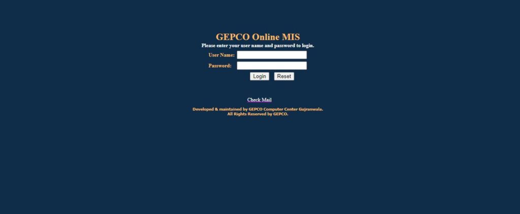 Gepco online management information system guide GEPCO MIS